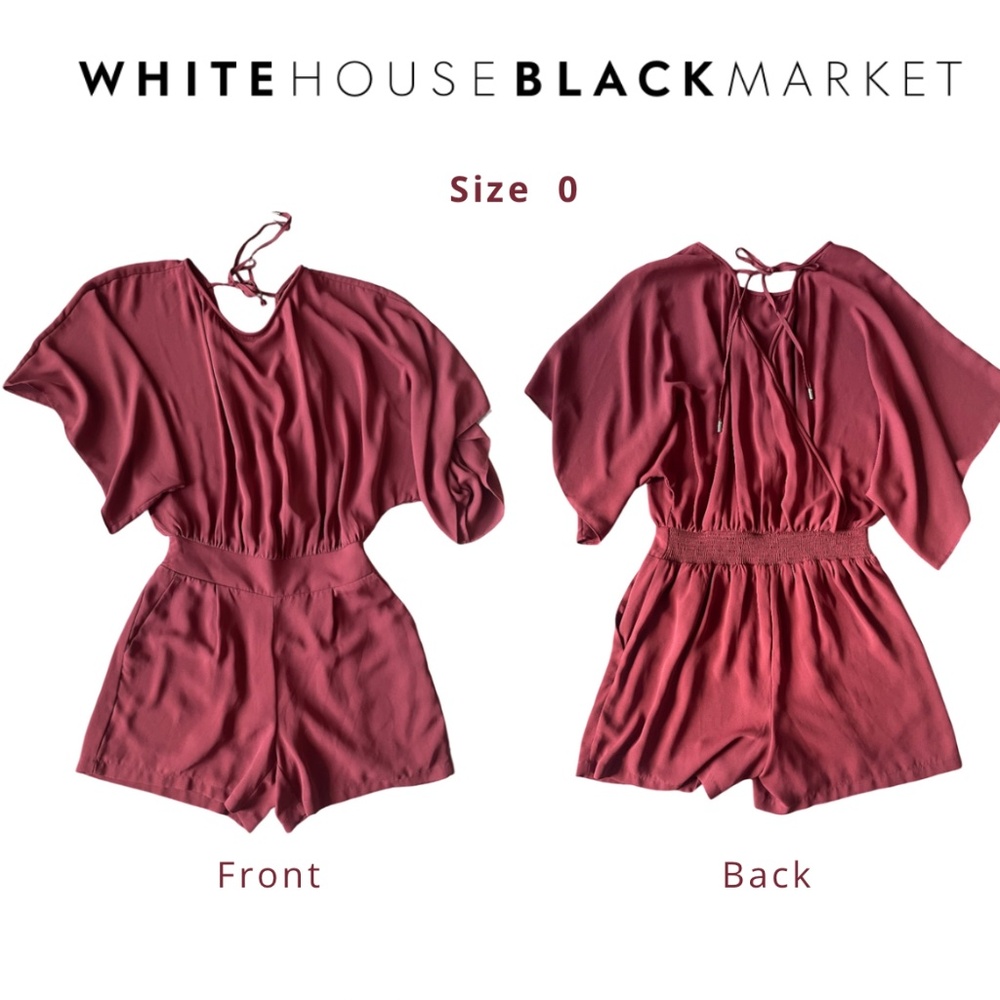 White House Black Market Romper Kimono Sleeve Terracotta Size 0 Boho Resortwear